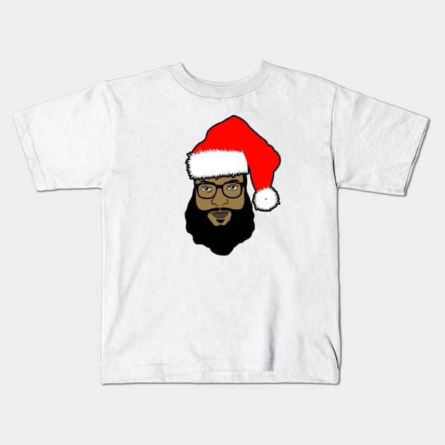 BLACK SANTA Kids T-Shirt by Bombastik